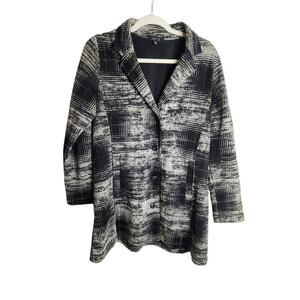 Comfy USA sweater jacket/shacket Sz M Pockets career office classic black gray